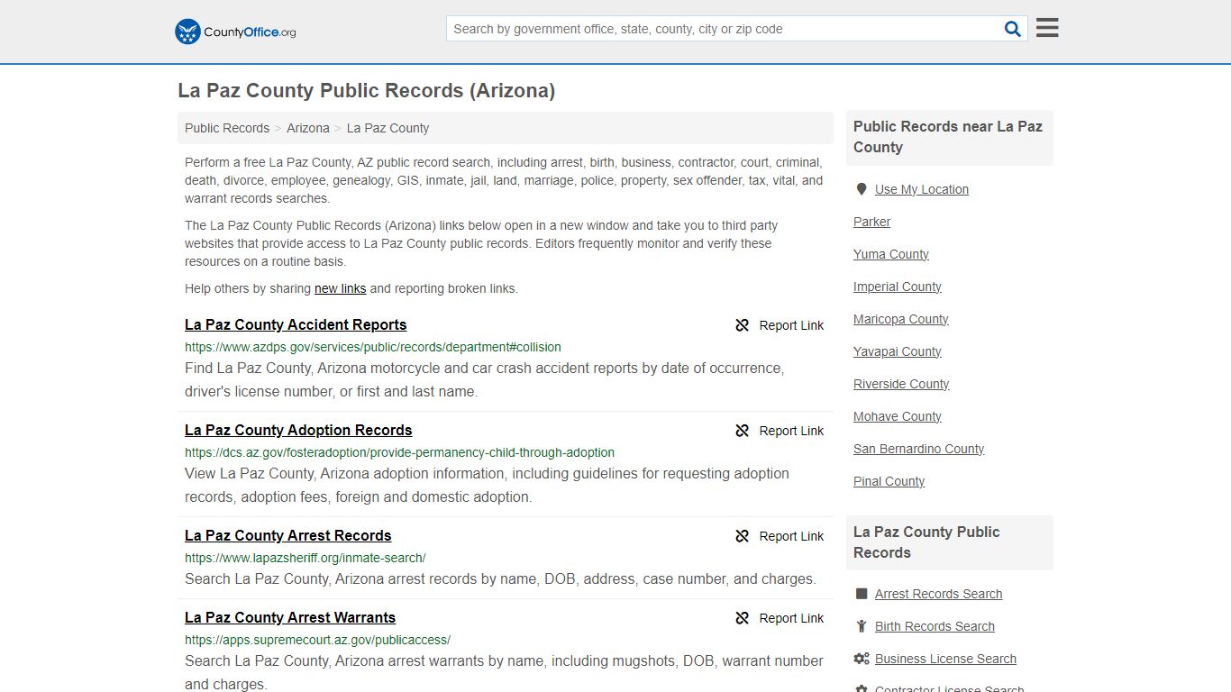 La Paz County Public Records (Arizona) - County Office