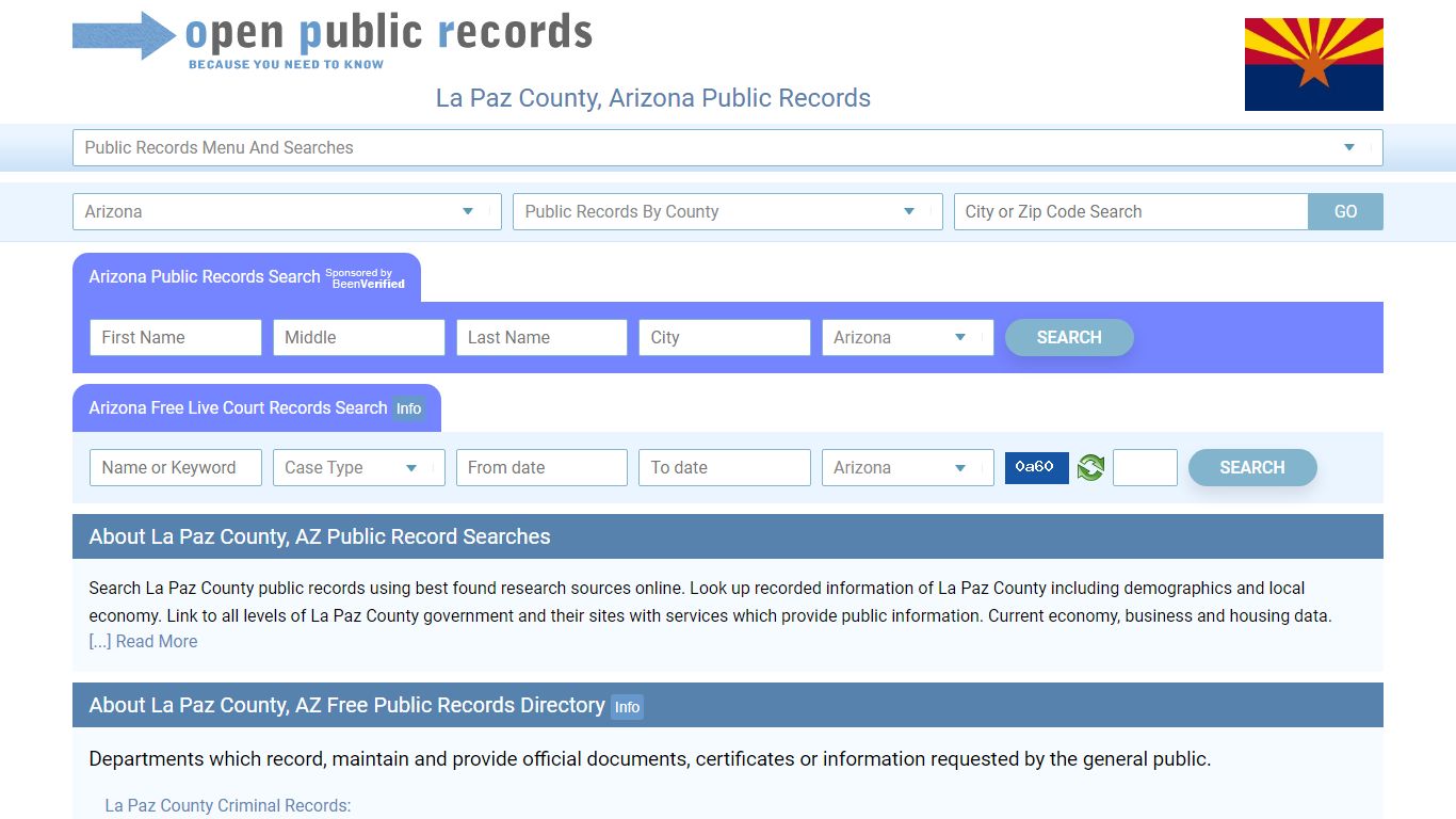 La Paz County, Arizona Public Records