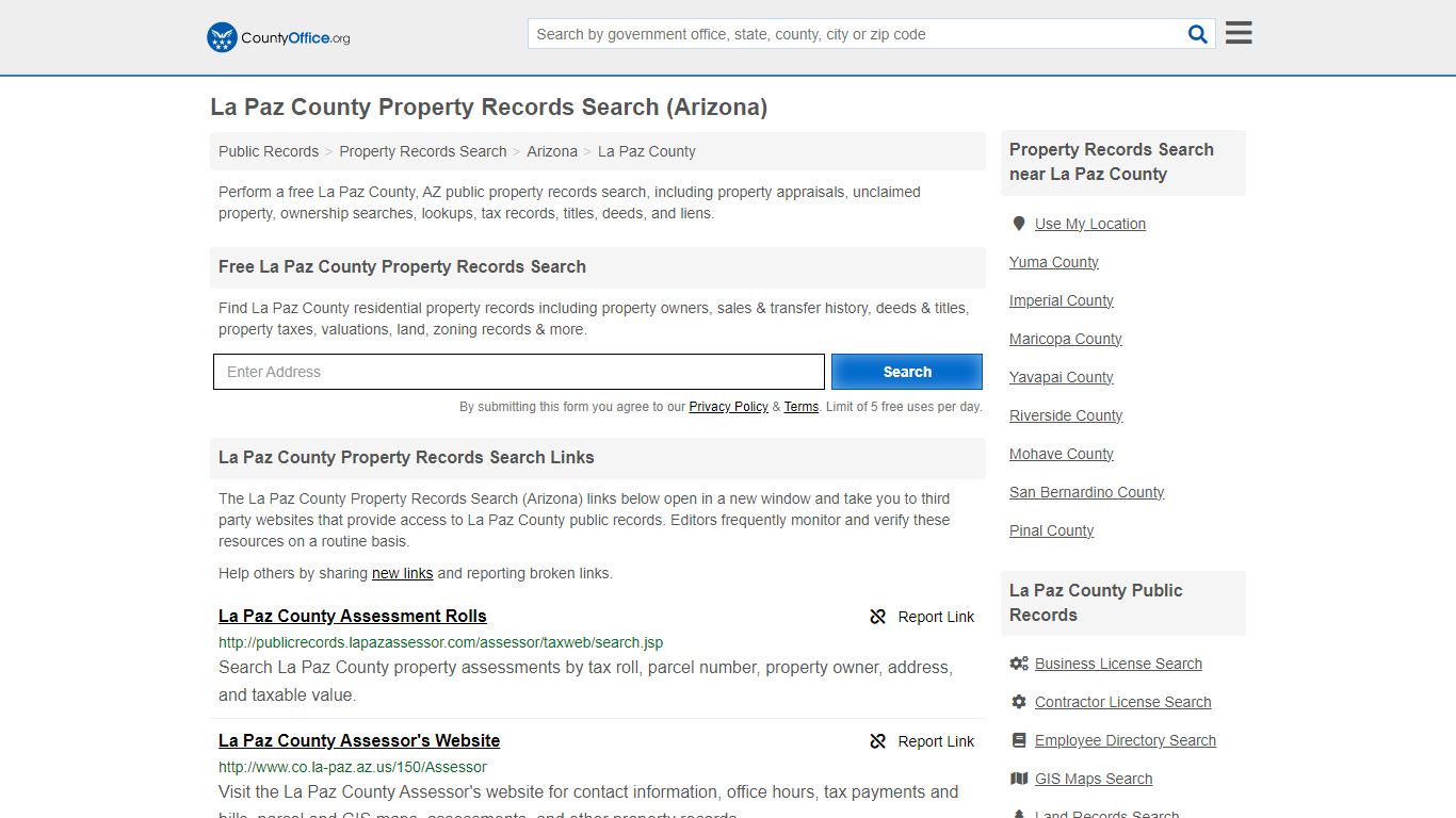 La Paz County Property Records Search (Arizona) - County Office